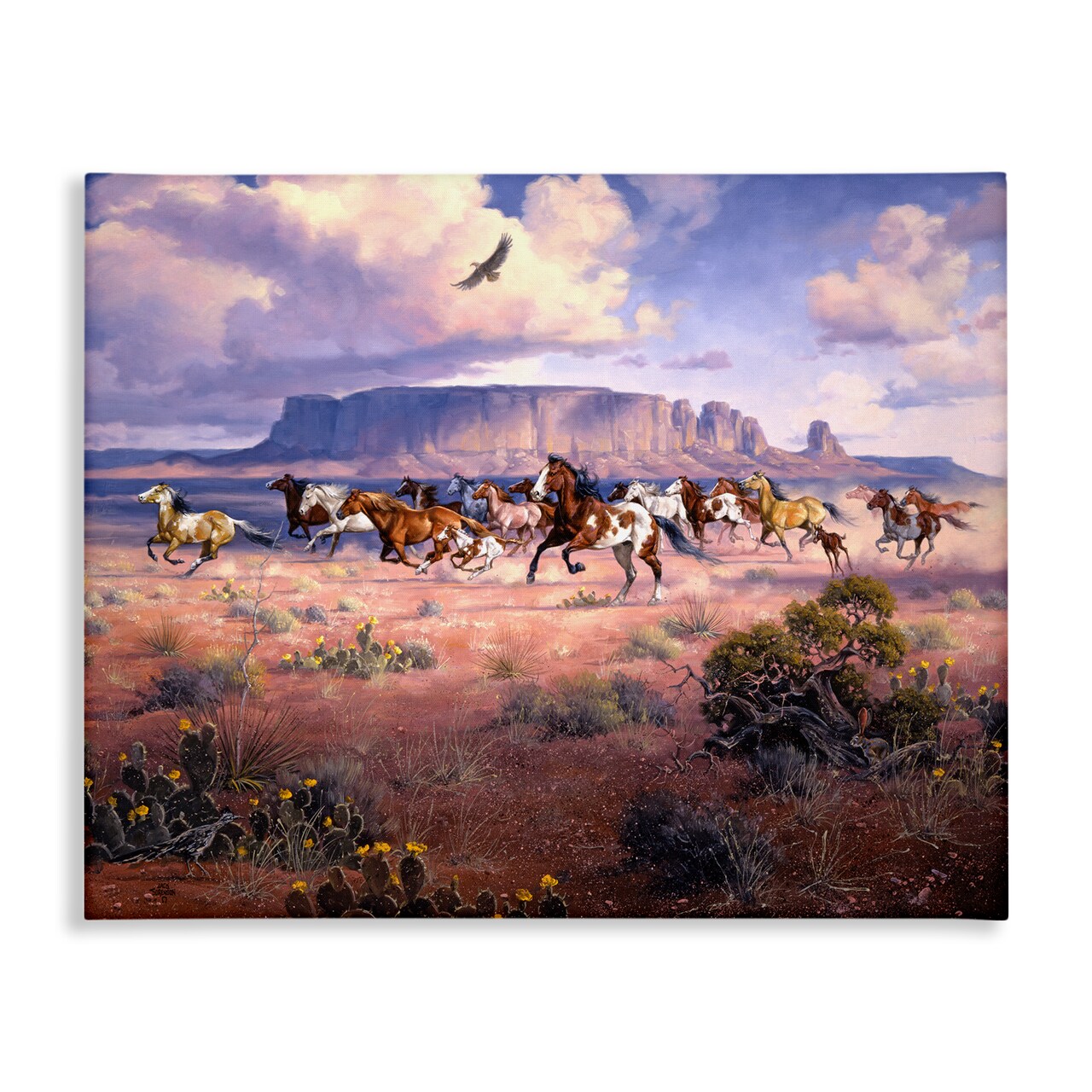 Stupell Industries Western Canyon Horse Stampede Canvas By Jack Sorenson